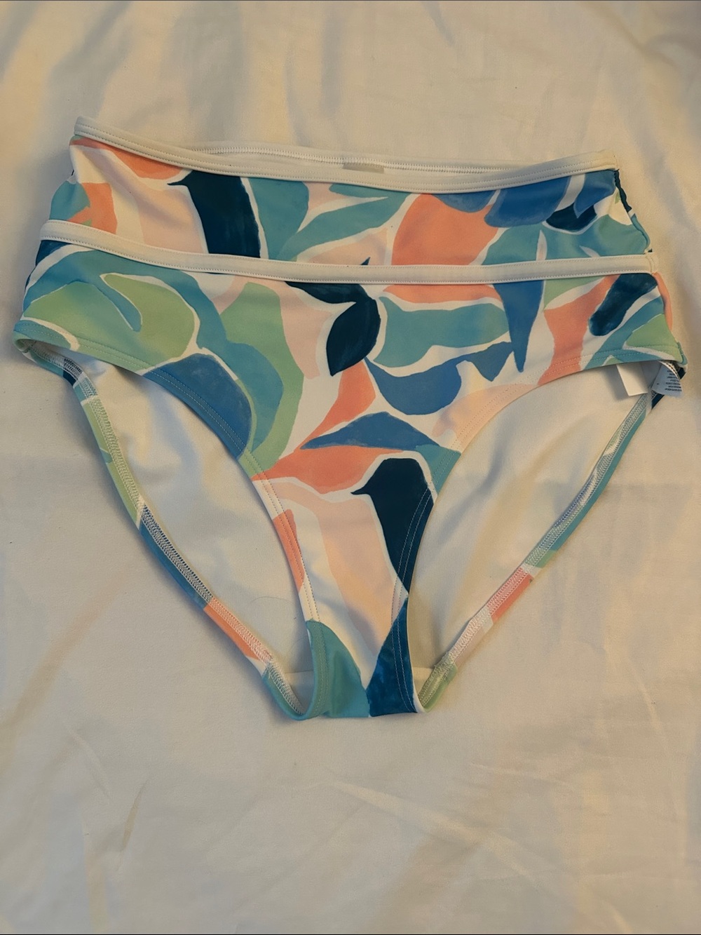 Women’s Fold-Over Bikini Bottom — Multicolor Leaf Print